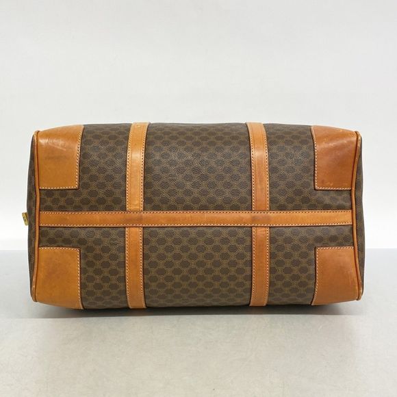 Celine Boston Bag Macadam PVC Brown Gold Hardware Women's - Picture 3 of 10